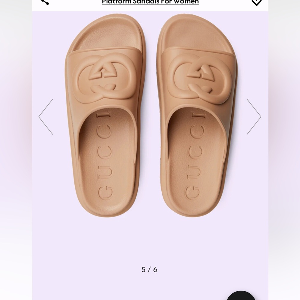 Brand New Gucci Platform Interlocking G Sandal Size 8/38